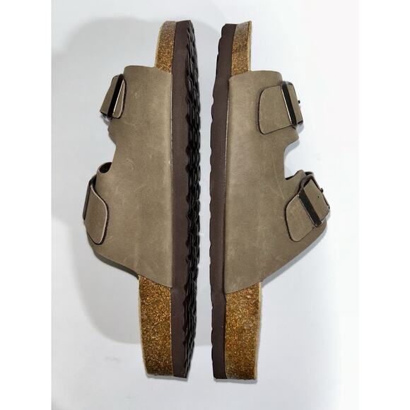 Cushionaire Lane Brown Cork Footbed Sandal Leather Insole Men’s Size 11M - Picture 4 of 7